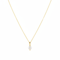 18k Gold Pearl Necklace Suspended