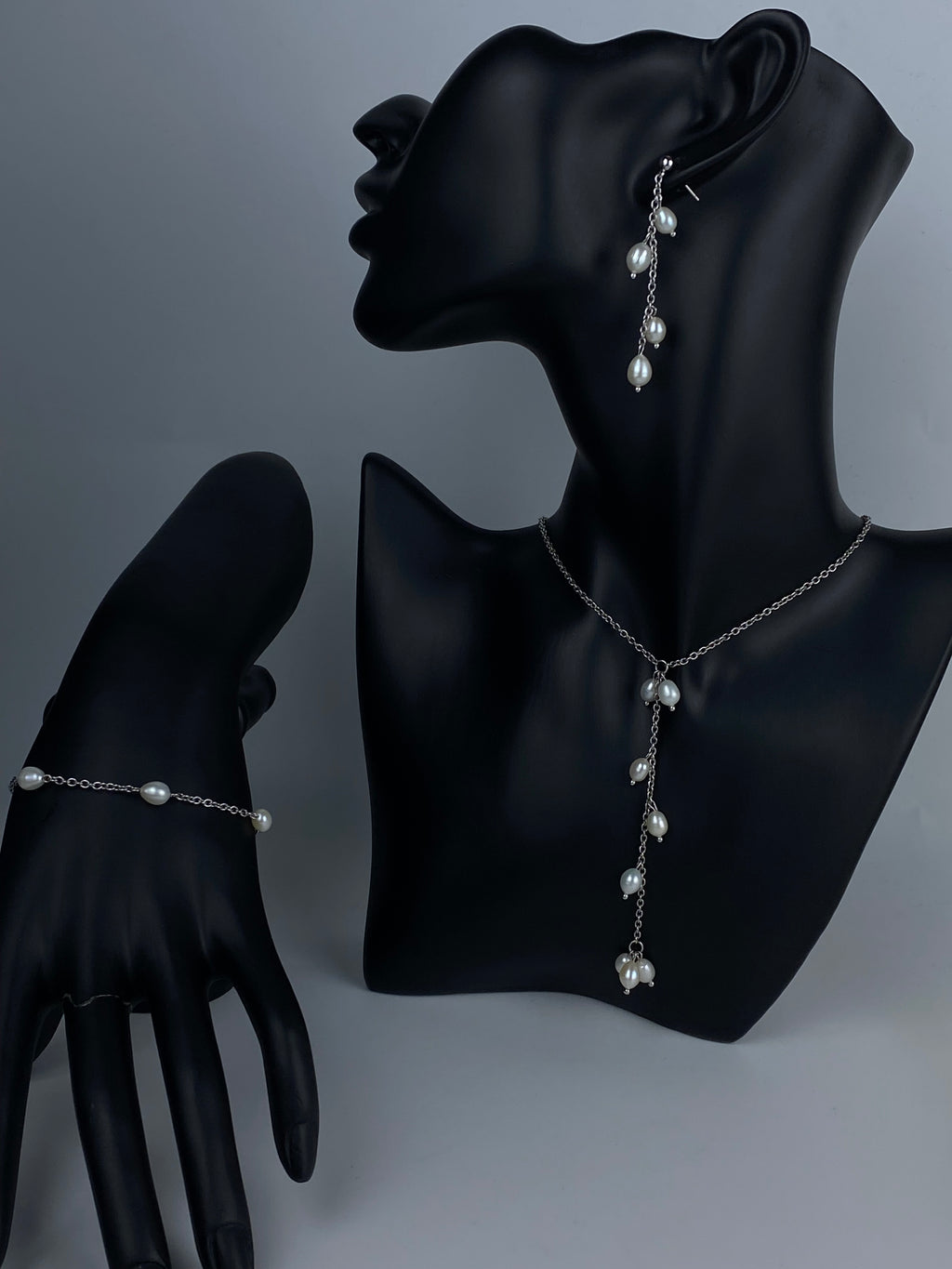 Freshwater Rice Pearl Chain Drop Earrings| 925 Sterling Silver| Bridal Earrings| Chic Jewelry.