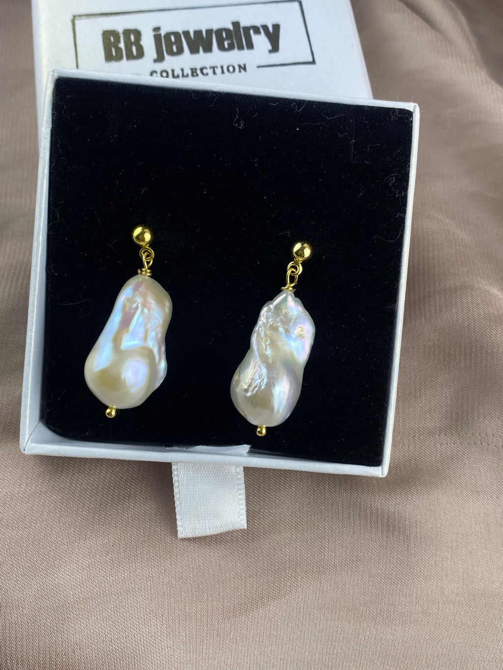 Baroque Pearl Drop Earrings | 18k Gold Plated |925 Sterling Silver | Large Freshwater Pearl