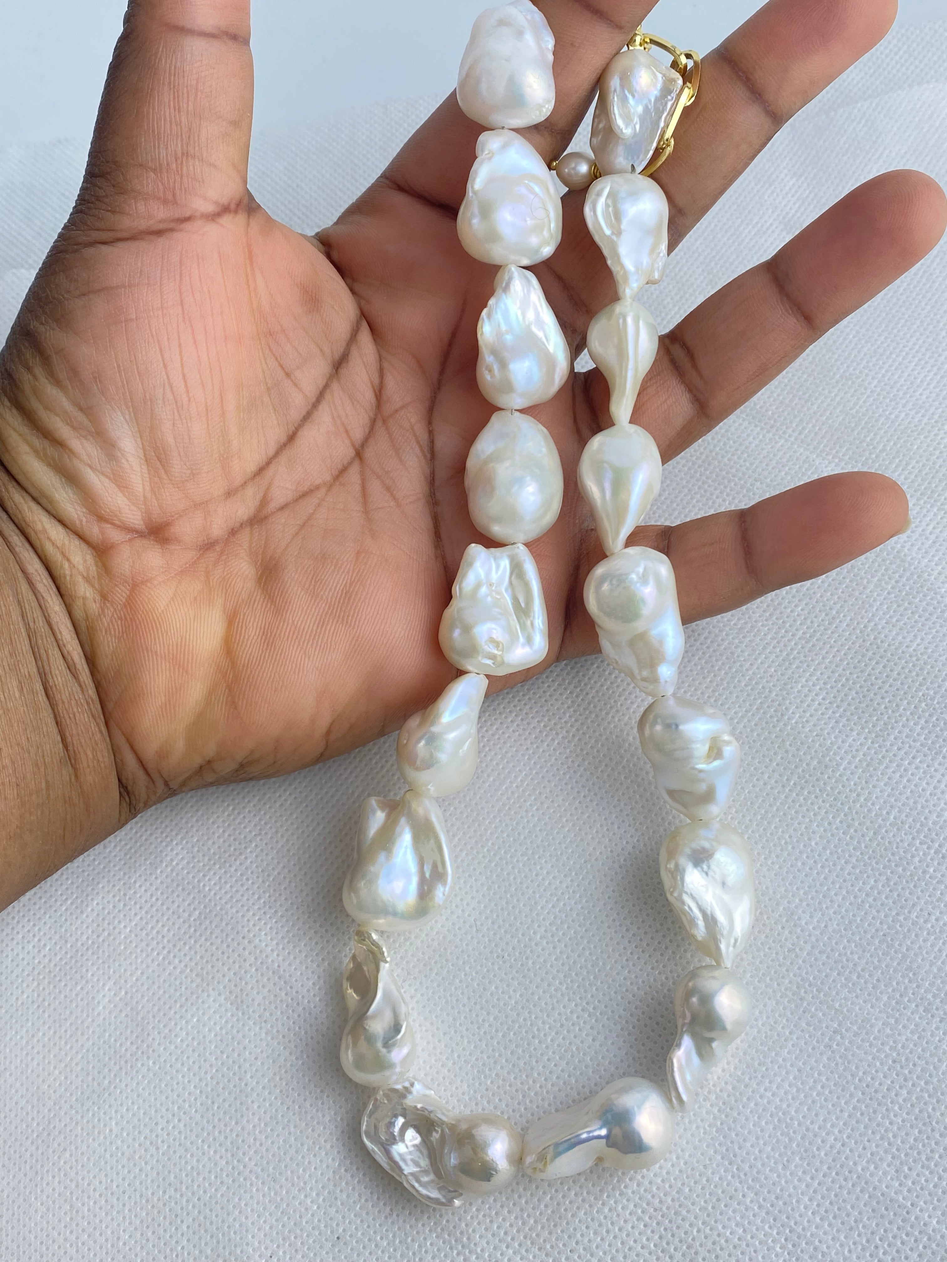 Large fireballs Baroque Freshwater Pearl Necklace – Statement Choker
