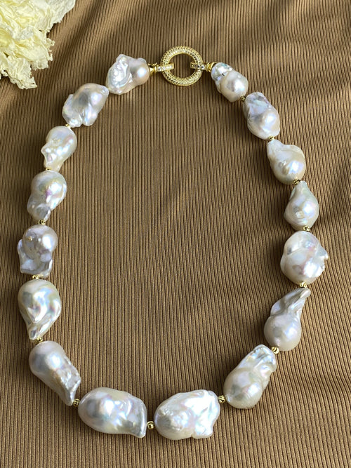 AAAAAA Baroque Freshwater Pearl Necklace – Statement Piece