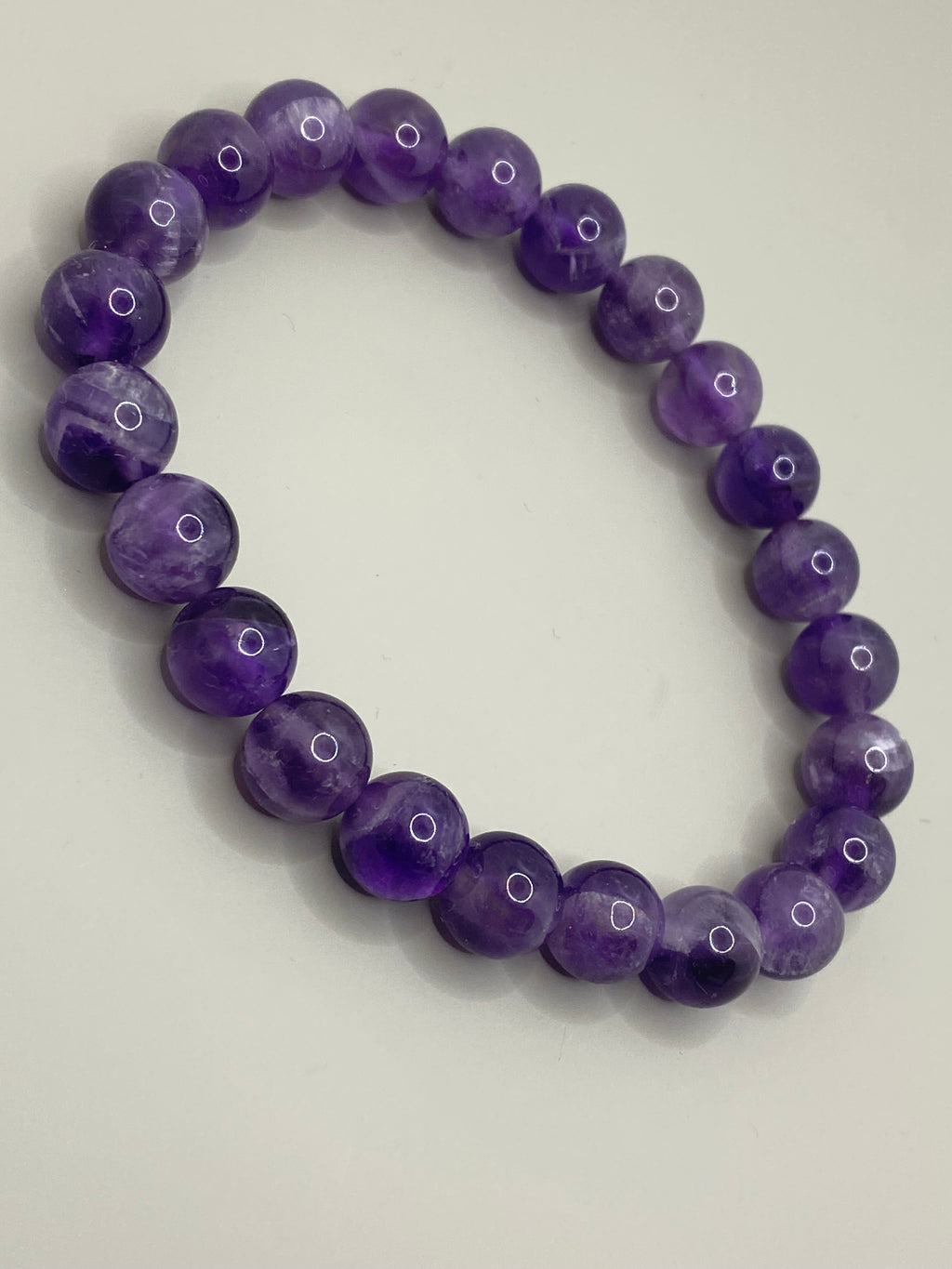Natural Purple Amethyst Stretch Bracelet.