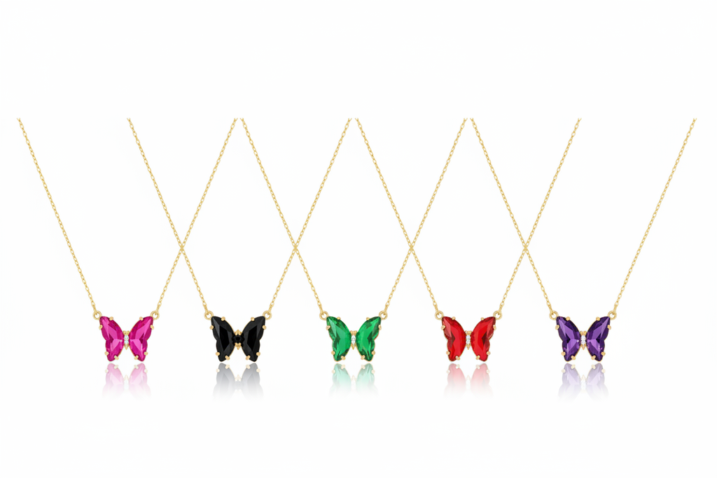 All 5 Butterfly Necklaces - One Image
