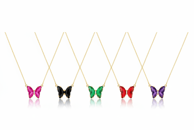 All 5 Butterfly Necklaces - One Image
