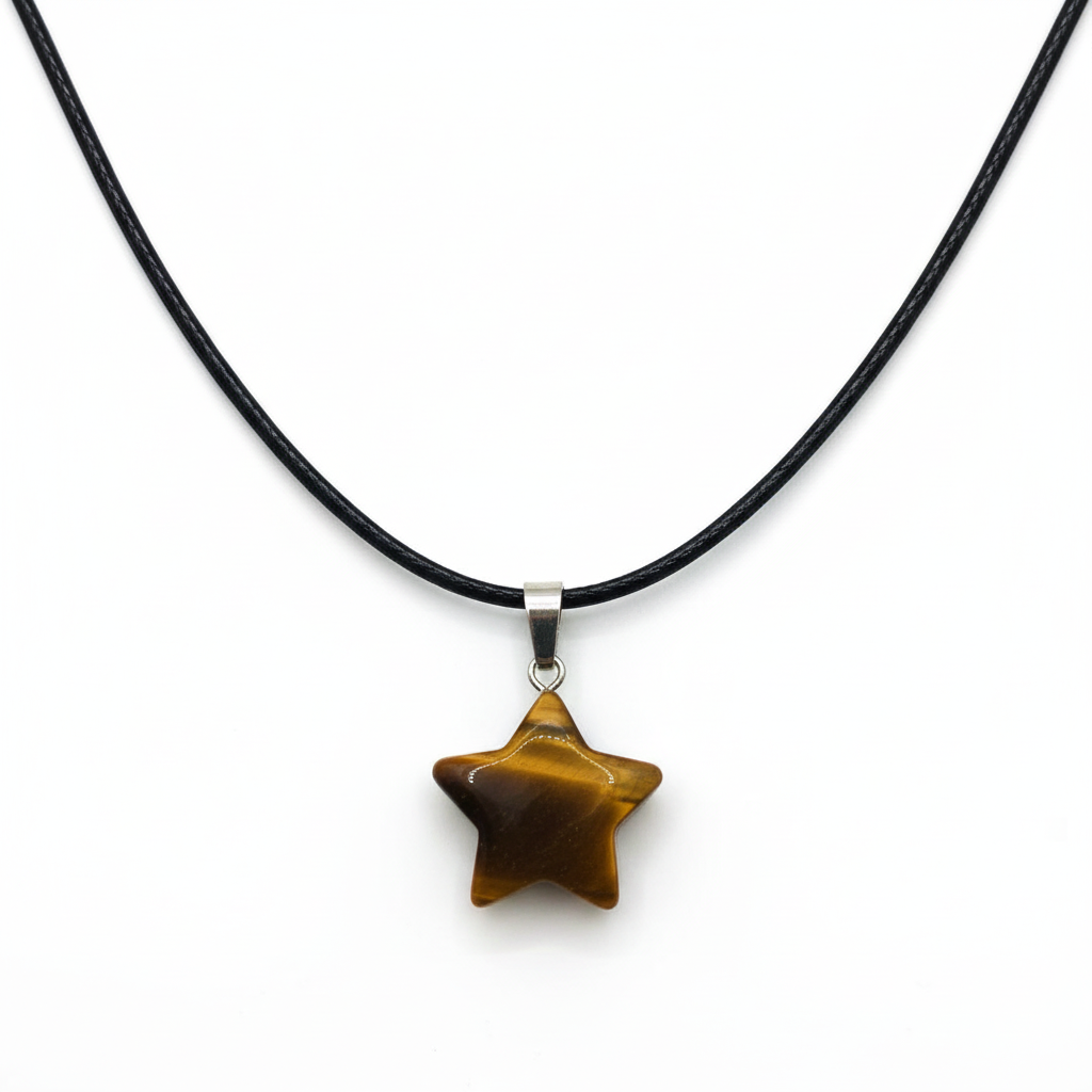 Gemstone Star Pendant Necklace | Natural Crystal Star Necklace