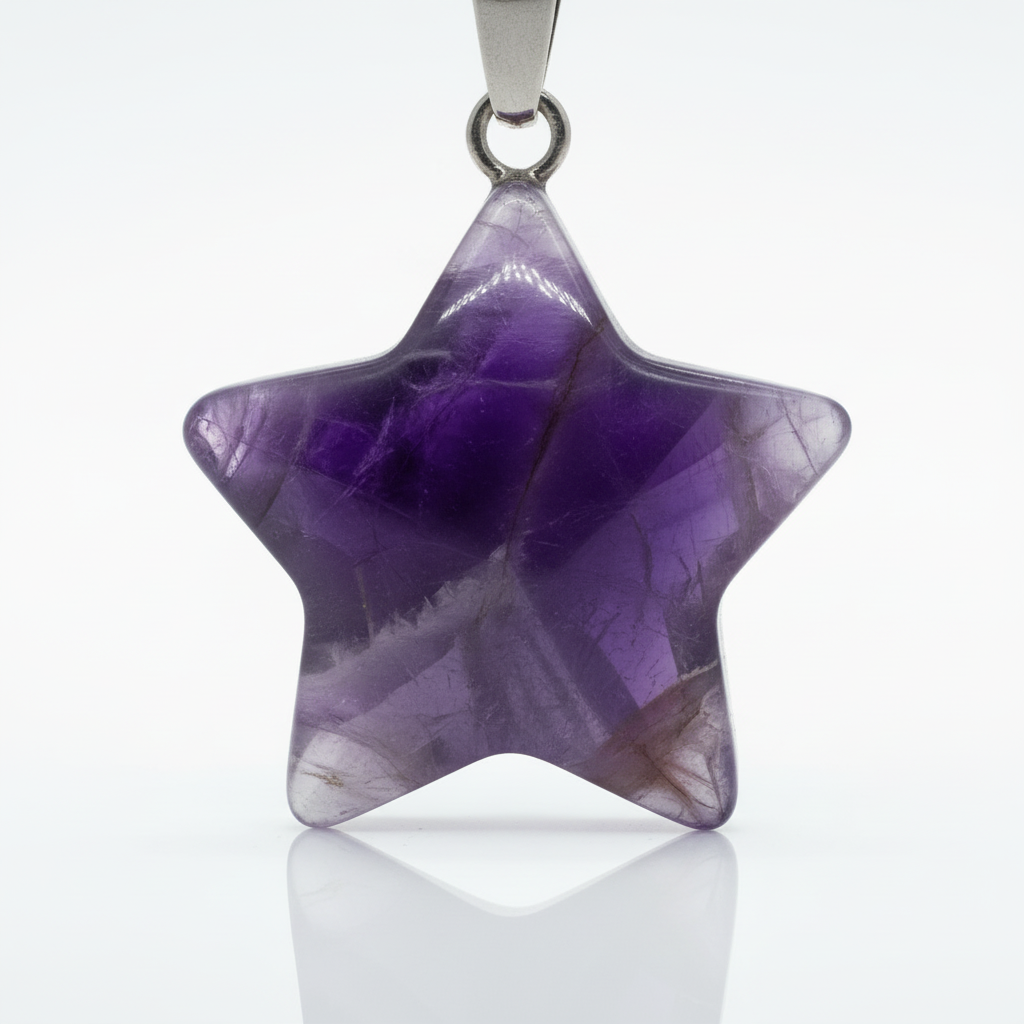 Gemstone Star Pendant Necklace | Natural Crystal Star Necklace