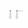 Sterling Silver 925 Freshwater Pearl Drop Stud Earrings | Bridal Pearl Earrings.
