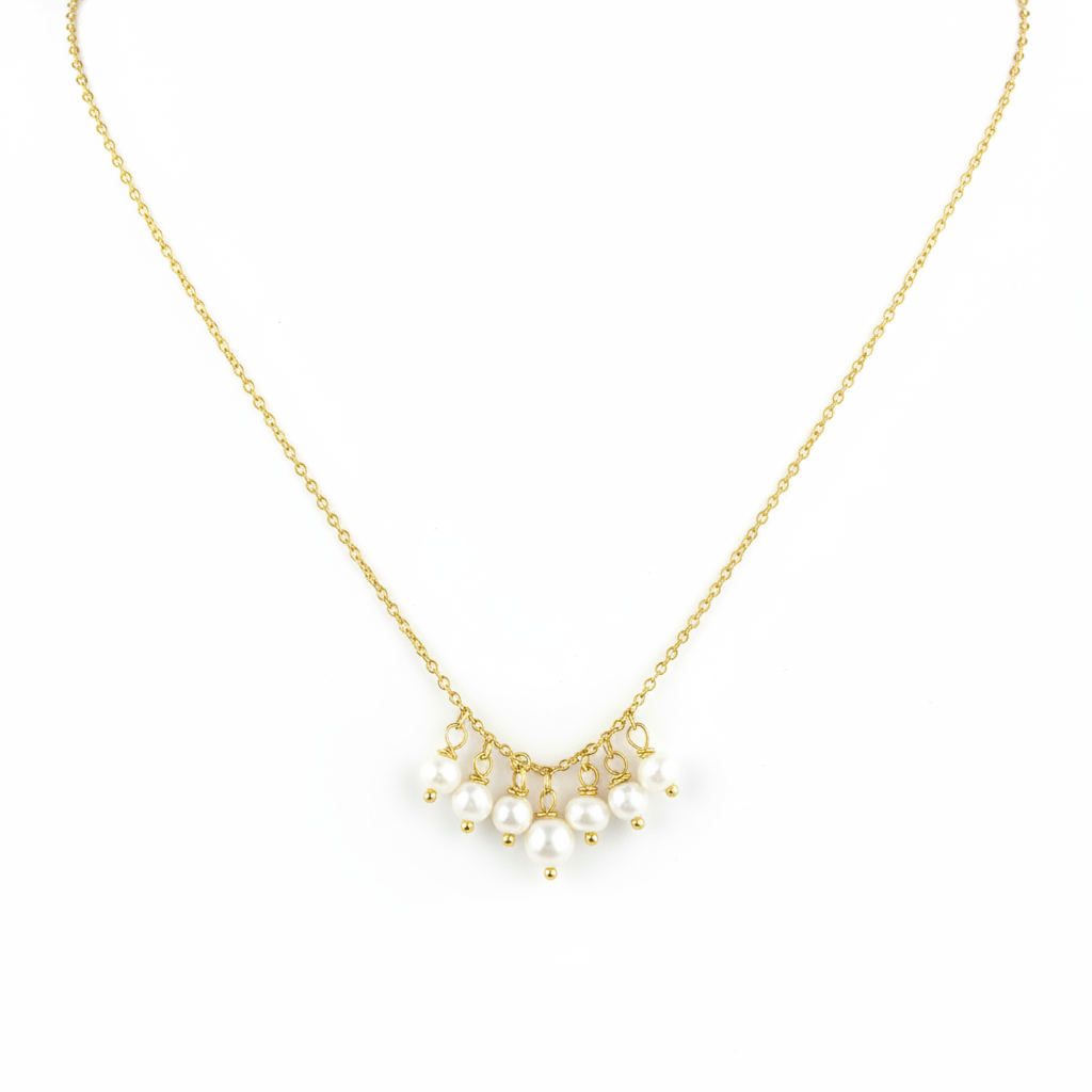 Classic Freshwater Pearl Cluster Necklace/Bridal Jewelry/Gift for Her.