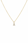Diamond Initial Necklace - A