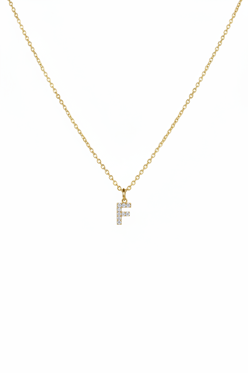 Diamond Initial Necklace - F