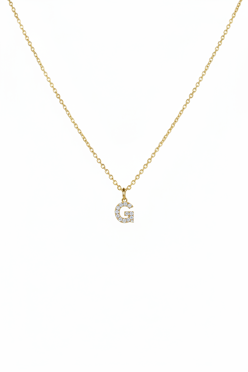 Diamond Initial Necklace - G