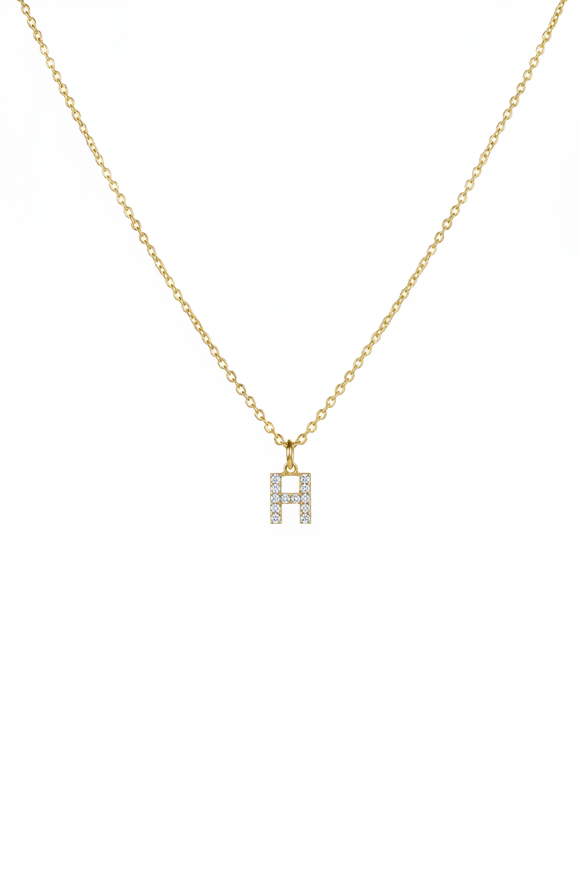 Diamond Initial Necklace - H