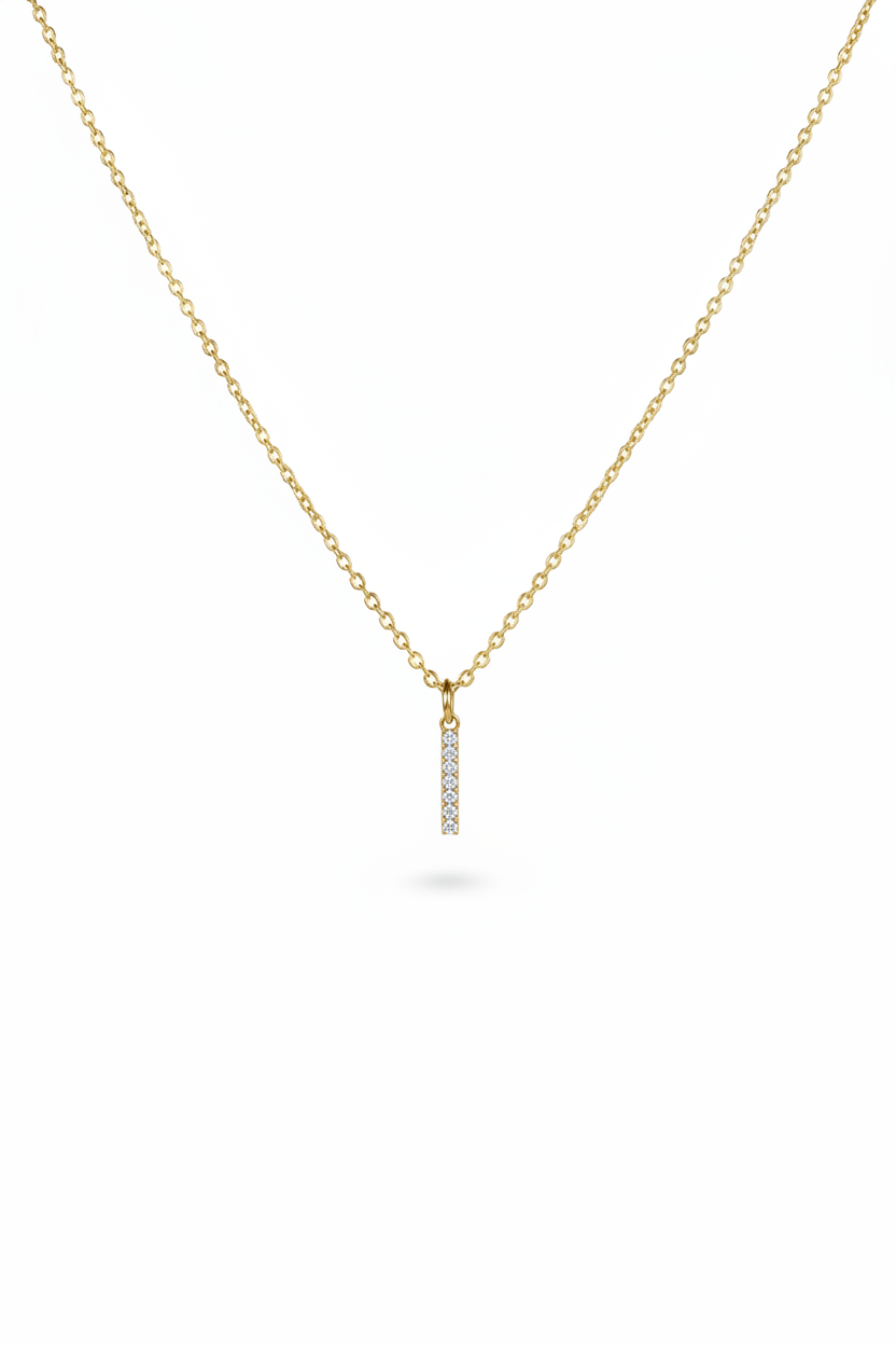 Diamond Initial Necklace - I