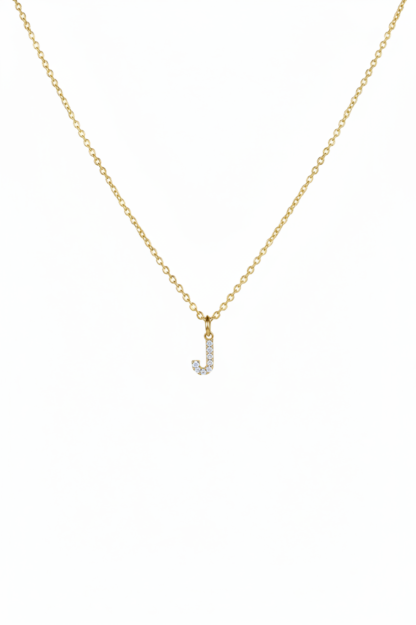 Diamond Initial Necklace - J