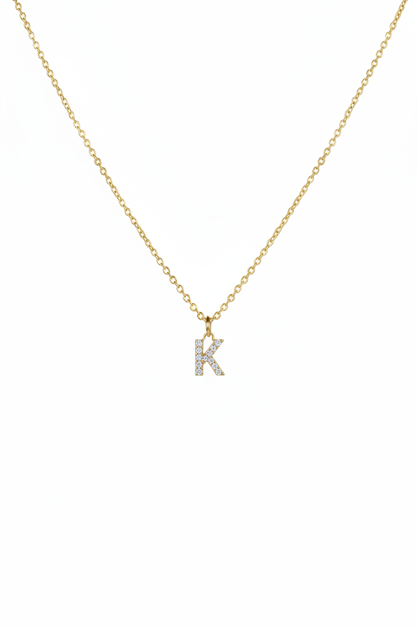 Diamond Initial Necklace - K