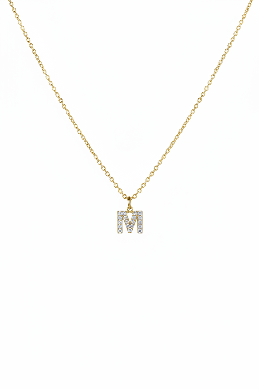 Diamond Initial Necklace - M