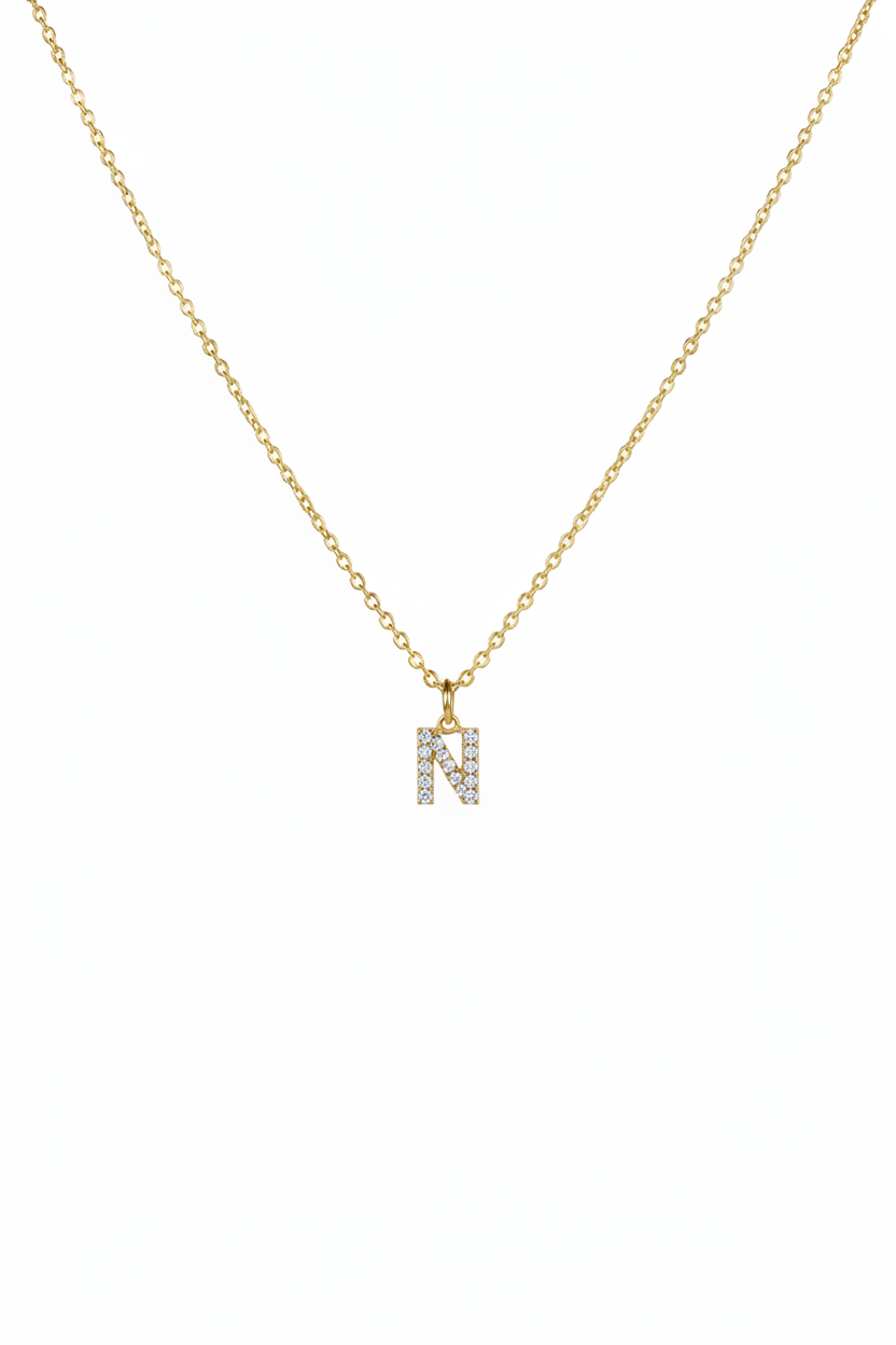 Diamond Initial Necklace - N