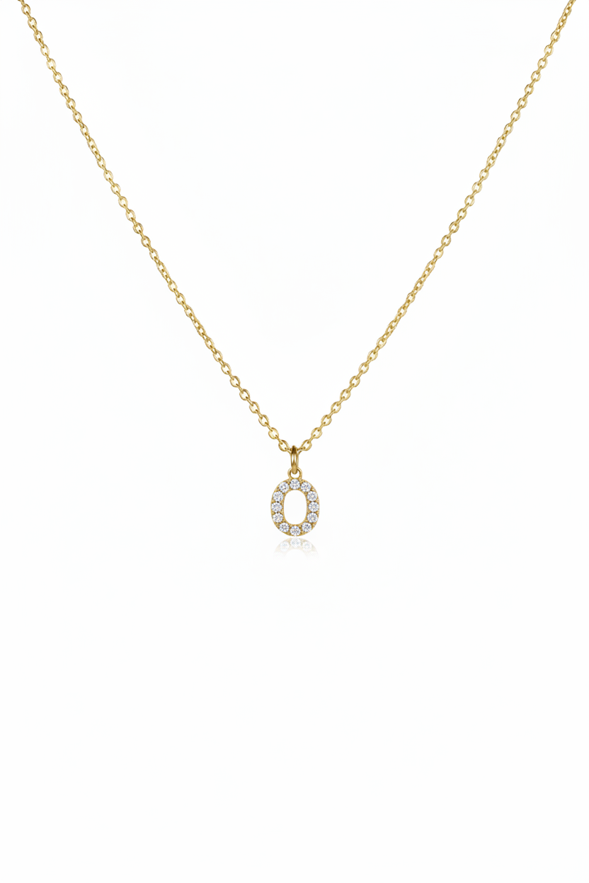 Diamond Initial Necklace - O