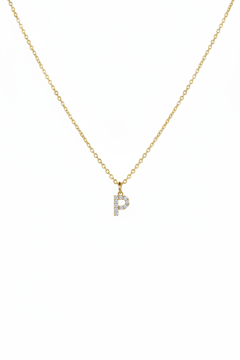 Diamond Initial Necklace - P