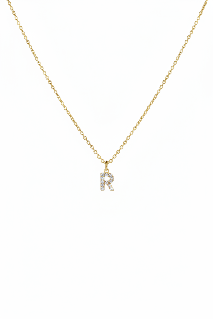 Diamond Initial Necklace - R