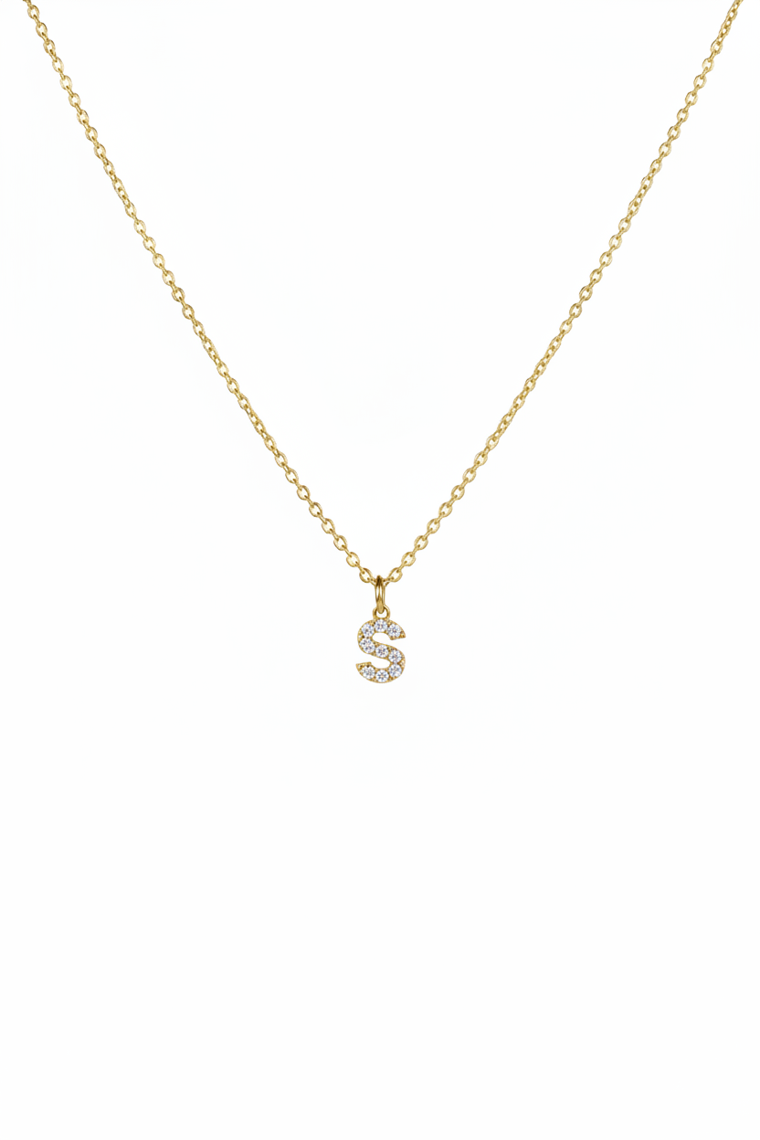 Diamond Initial Necklace - S