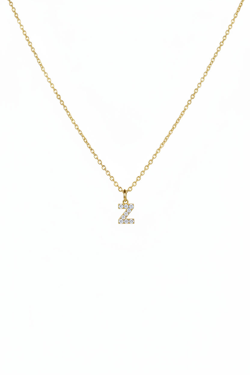 Diamond Initial Necklace - Z