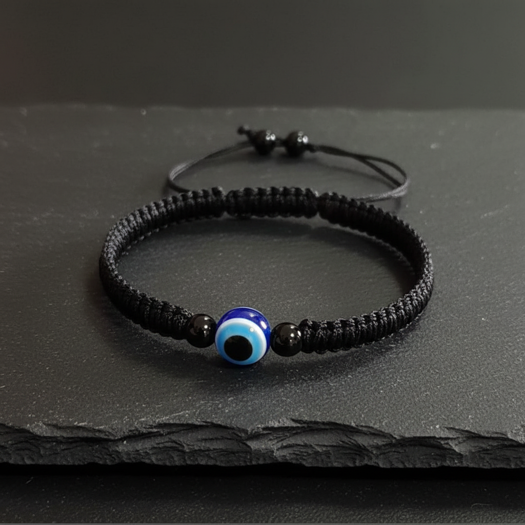 Evil Eye Bracelet on Black Slate