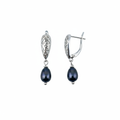 Black Pearl Filigree Silver Drop Earrings|Fine Jewelry|Gift Jewelry