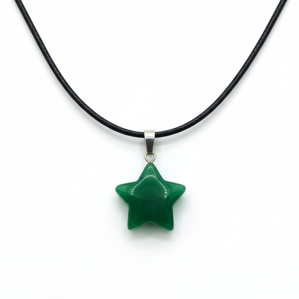 Gemstone Star Pendant Necklace | Natural Crystal Star Necklace