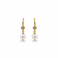 18k Gold Plated Pearl Heart Hoop Earrings. /Bridal Earrings. Gift for Her.