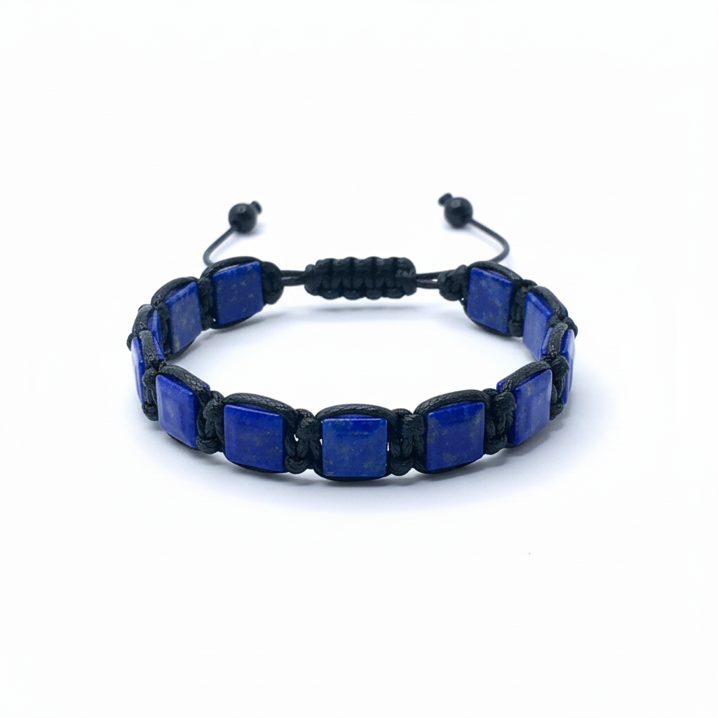 Square Stone Macramé Bracelet | Natural Gemstone
