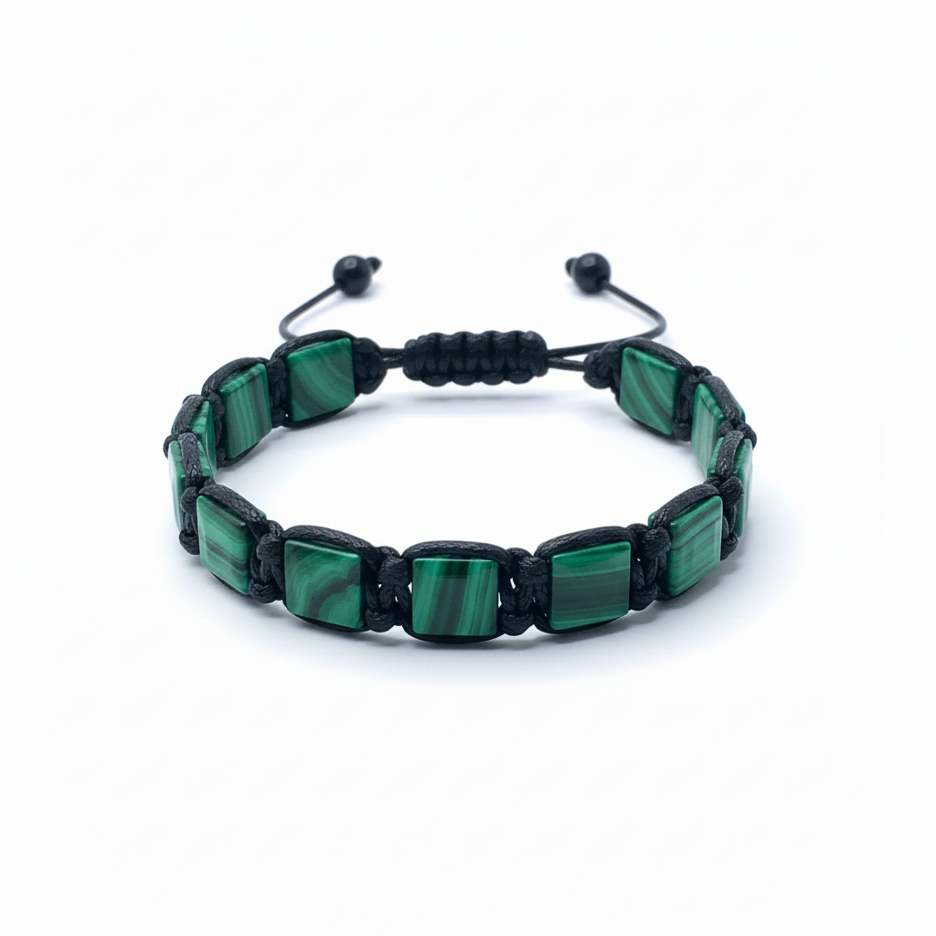 Square Stone Macramé Bracelet | Natural Gemstone