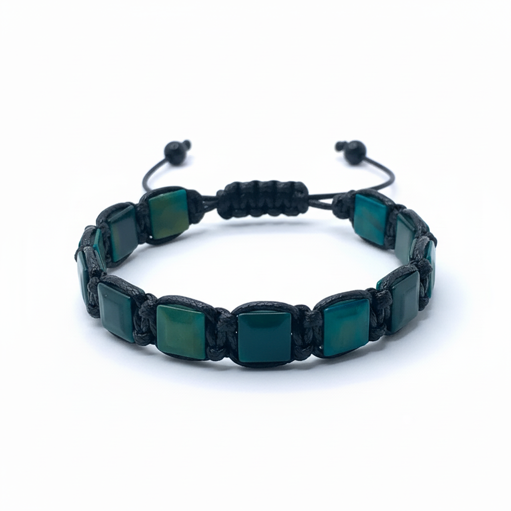 Square Stone Macramé Bracelet | Natural Gemstone