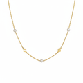 Pearl & Clover Charm Necklace | 18k Gold | Freshwater Pearl Station