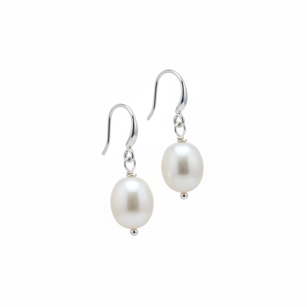 Pearl Earrings – 45° Angle