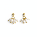 18K Gold Plated Stud|Freshwater Pearl Cluster Drop Earrings|Minimalist Earrings.