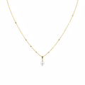 Pearl pendant necklace on white background