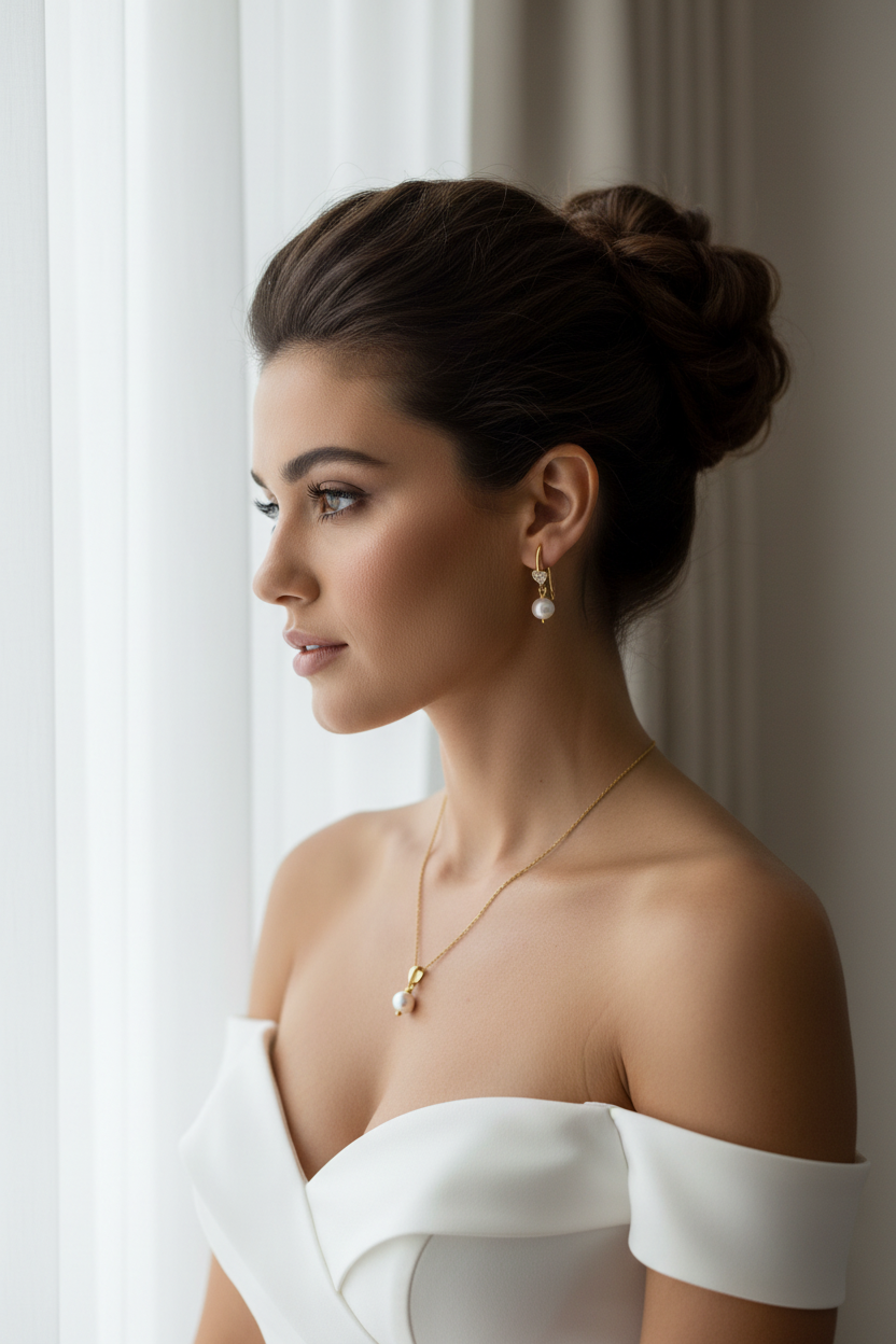 Single Pearl Pendant Necklace/Bridal/Bridesmaid Minimalist Jewelry|18k gold plated|