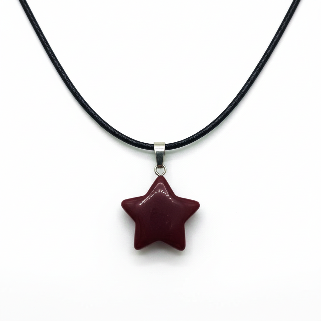 Gemstone Star Pendant Necklace | Natural Crystal Star Necklace