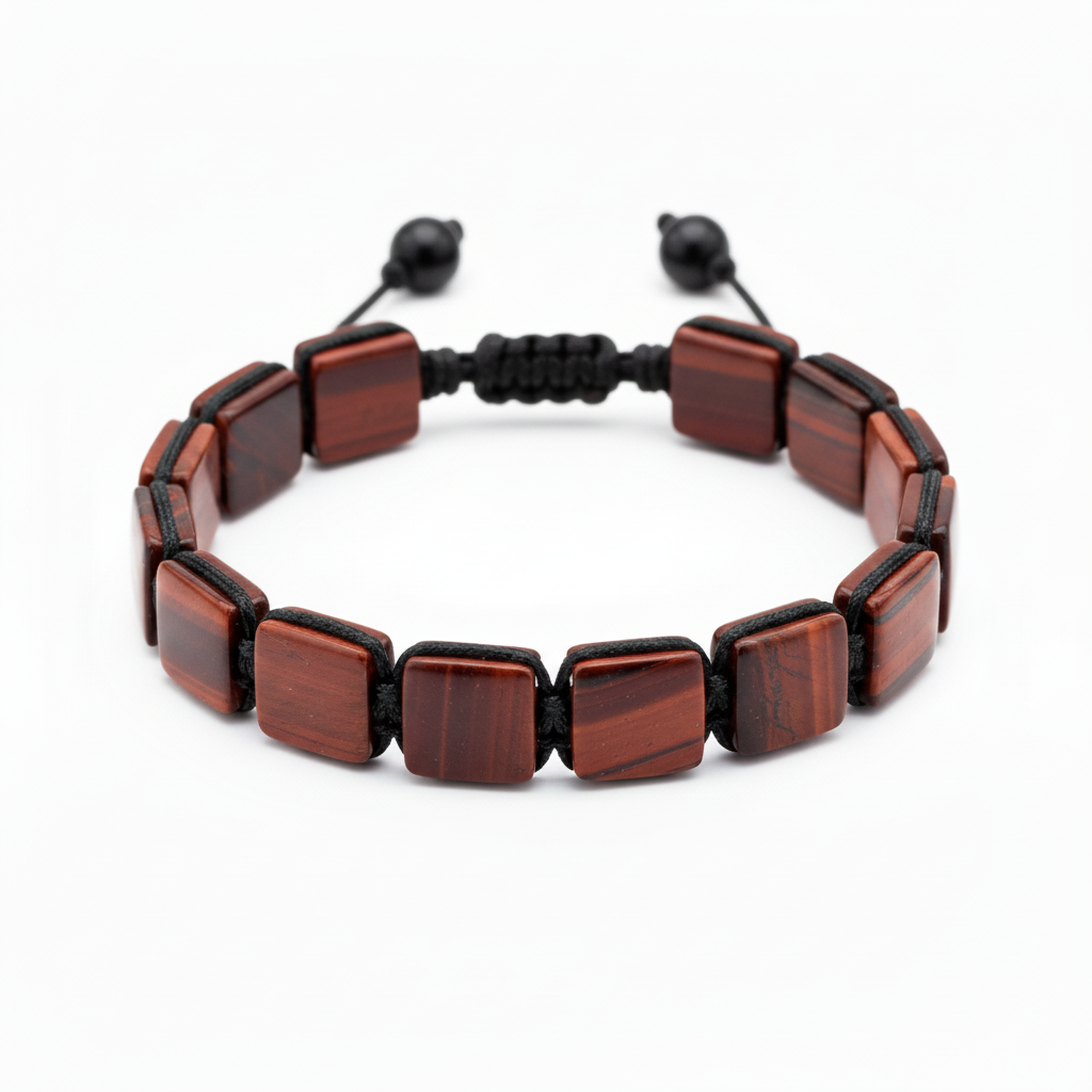 Square Stone Macramé Bracelet | Natural Gemstone