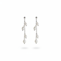 Freshwater Rice Pearl Chain Drop Earrings| 925 Sterling Silver| Bridal Earrings| Chic Jewelry.