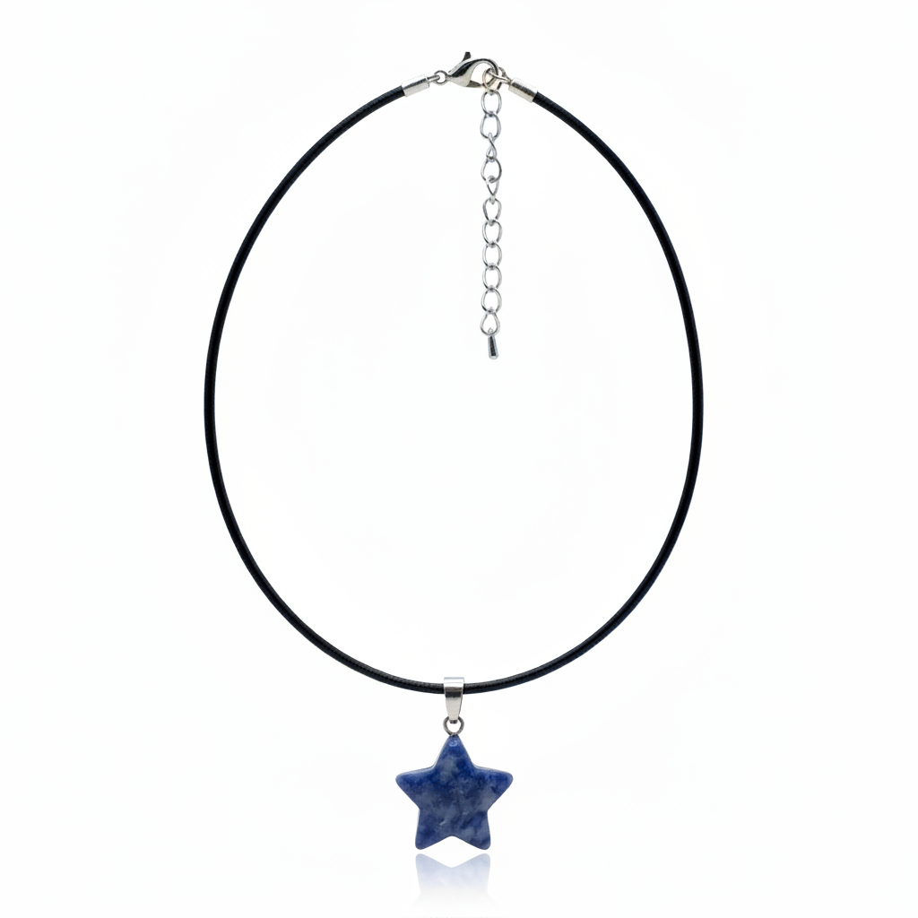 Gemstone Star Pendant Necklace | Natural Crystal Star Necklace