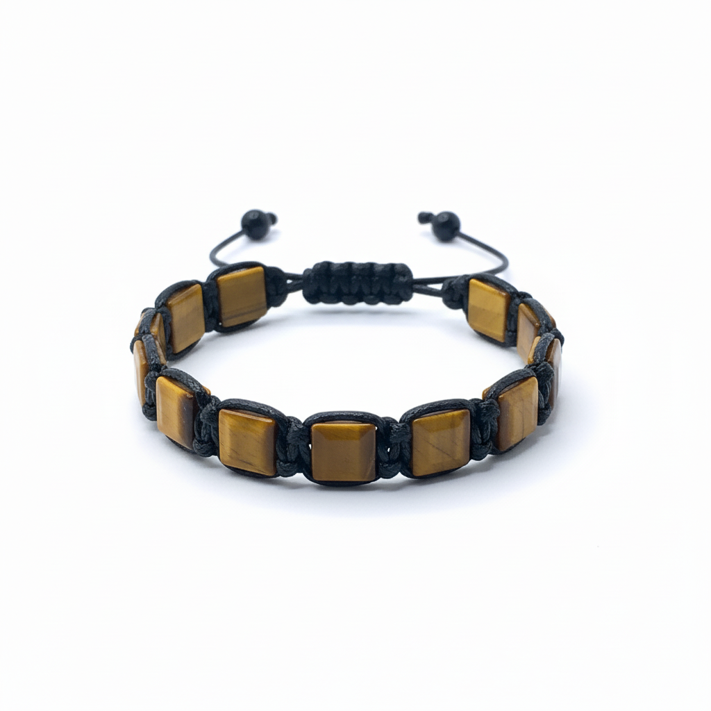 Square Stone Macramé Bracelet | Natural Gemstone
