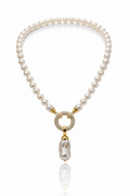 Freshwater Pearl Necklace with Baroque Pendant & 18K Gold Plated Clasp