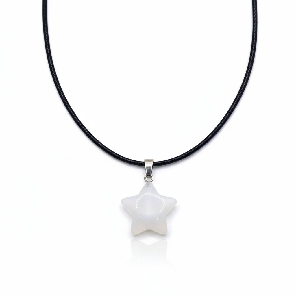 Gemstone Star Pendant Necklace | Natural Crystal Star Necklace