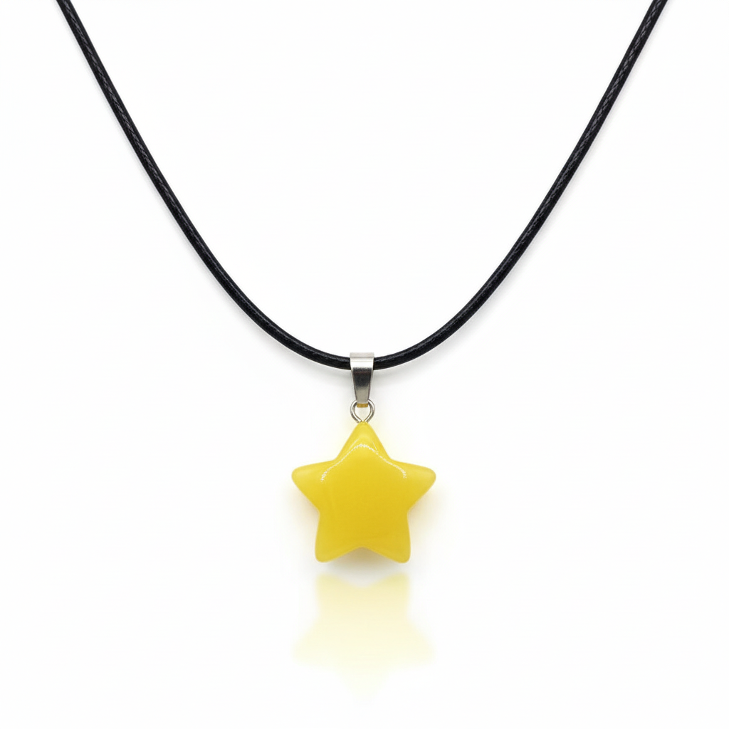 Gemstone Star Pendant Necklace | Natural Crystal Star Necklace